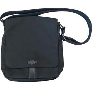 Fossil Black Canvas Crossbody Messenger Bag, Purse, Satchel, Adjustable Strap